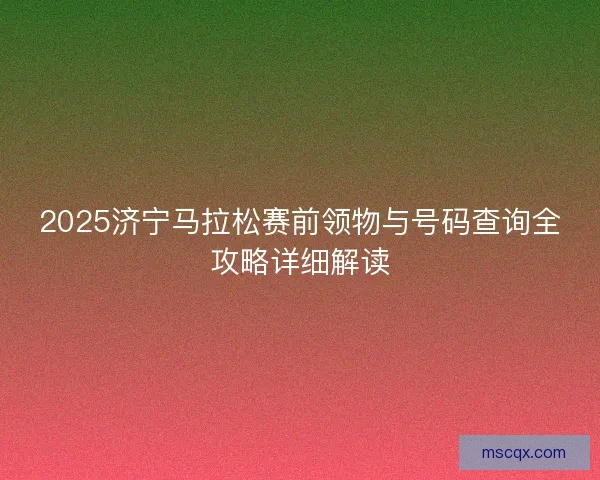 2025济宁马拉松赛前领物与号码查询全攻略详细解读
